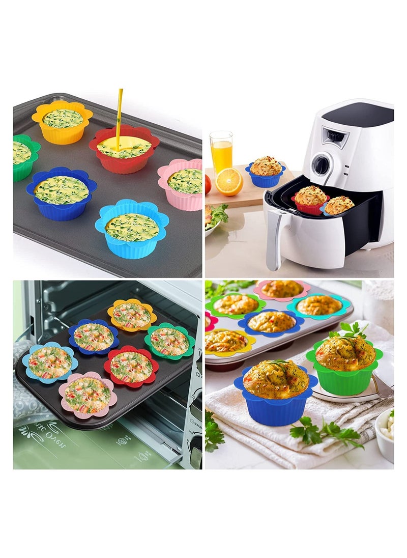 Excefore - Silicone Baking Cups 24 Pcs Muffin Liners with Tabs Reusable Cupcake Liners for Steel Muffin Pan Non-Stick Baking Cups for Bakeware Baking Pan & Cupcake Pan Muffin Cupcake Molds - Image 1