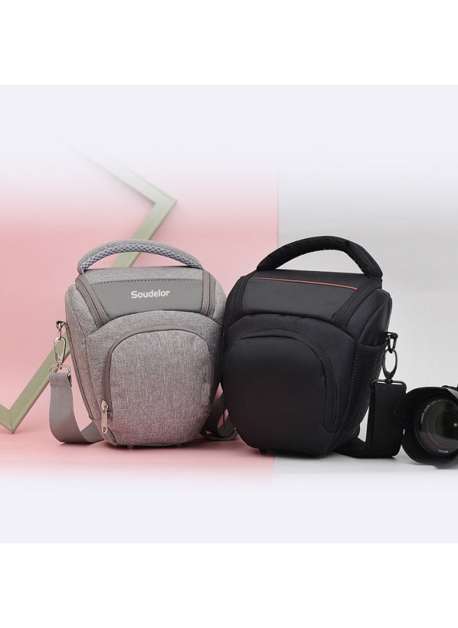 Generic Sudeiro Waterproof Single Shoulder Digital Crossbody SLR Camera Bag For Canon Nikon Camera Waterproof Bag-Color:Black Plain Without Label-Dimensions:Medium  - Image 2