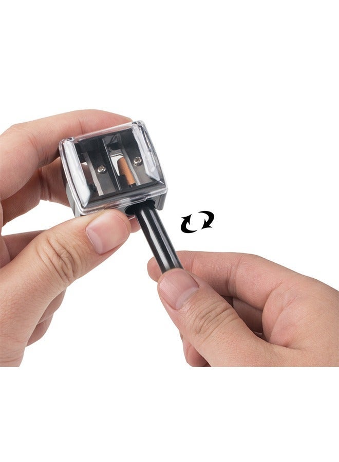 Generic Pencil Trimming Tool, Plastic Double Hole Eyebrow Pencil Knife, Rust-Proof Eyeliner Pencil Shaper, Suitable for Lip Liner Lip Balm Pencil Eyebrow Pencil Black  - Image 3