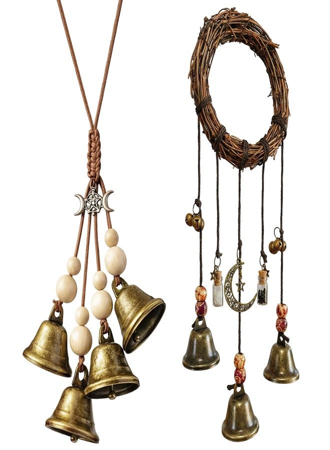 CZFSWT 2Pcs Witches Bells for Door for Protection Set, Protection Bells for Door,Witch Bells Kit Suitable for Doorway Decoration and Spiritual Safeguarding - Image 1