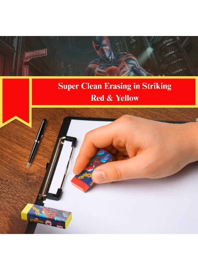 SPIDERMAN Marvel Spiderman 2 Basic Pastel Eraser PVC Free Dust Free Non Toxic Set of 5 Packs (10 Pieces) Light Pink Purple Ultra Clean Gentle on Paper Perfect for School Drawing and Writing - Image 5