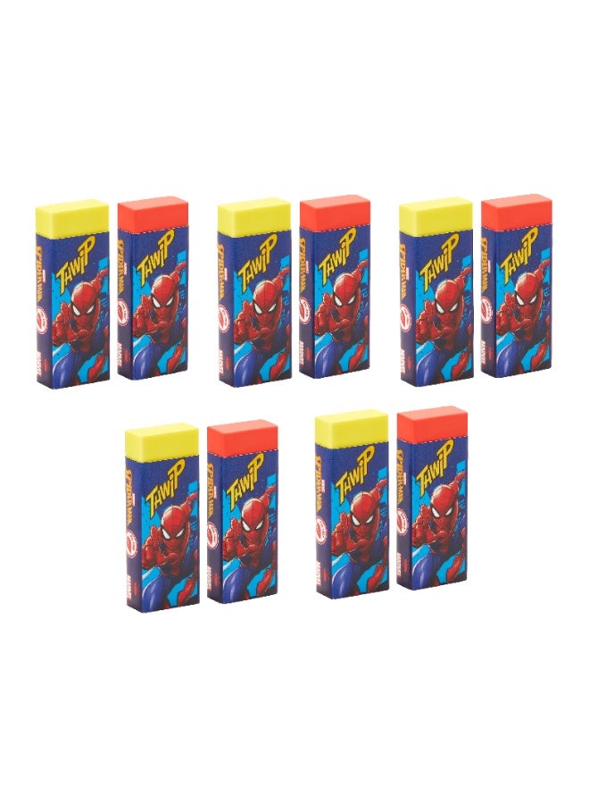 SPIDERMAN Marvel Spiderman 2 Basic Pastel Eraser PVC Free Dust Free Non Toxic Set of 5 Packs (10 Pieces) Light Pink Purple Ultra Clean Gentle on Paper Perfect for School Drawing and Writing - Image 4