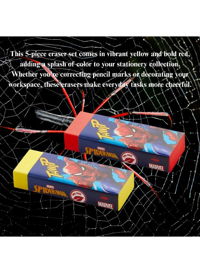 SPIDERMAN Marvel Spiderman 2 Basic Pastel Eraser PVC Free Dust Free Non Toxic Set of 5 Packs (10 Pieces) Light Pink Purple Ultra Clean Gentle on Paper Perfect for School Drawing and Writing - Image 3