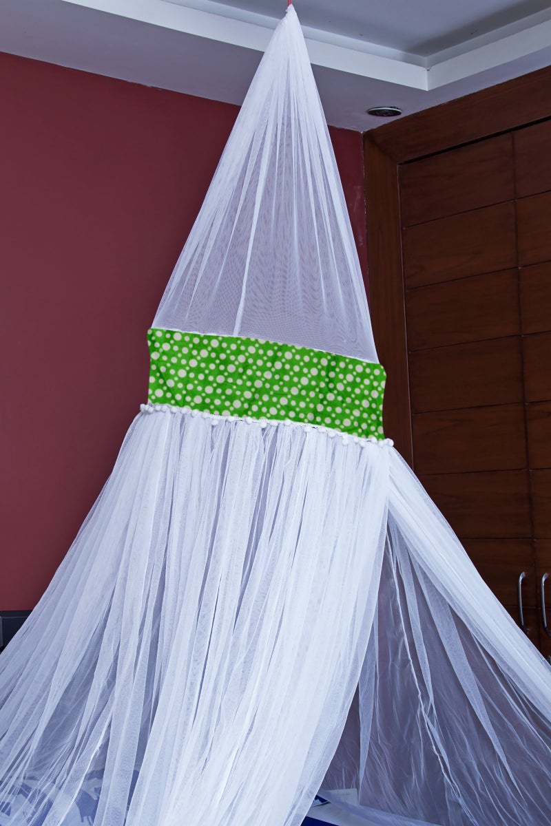 Creative Textiles Fabric Mosquito Net for Double Bed (White) - Image 3