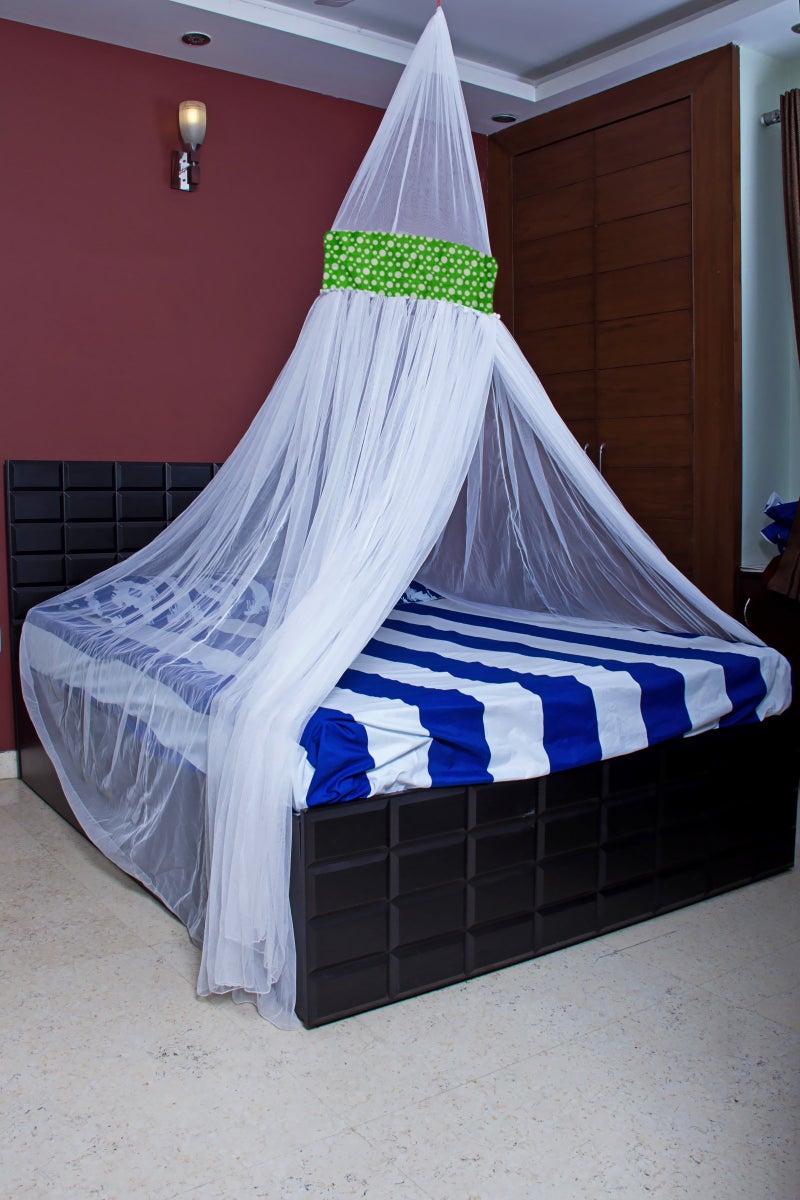 Creative Textiles Fabric Mosquito Net for Double Bed (White) - Image 2