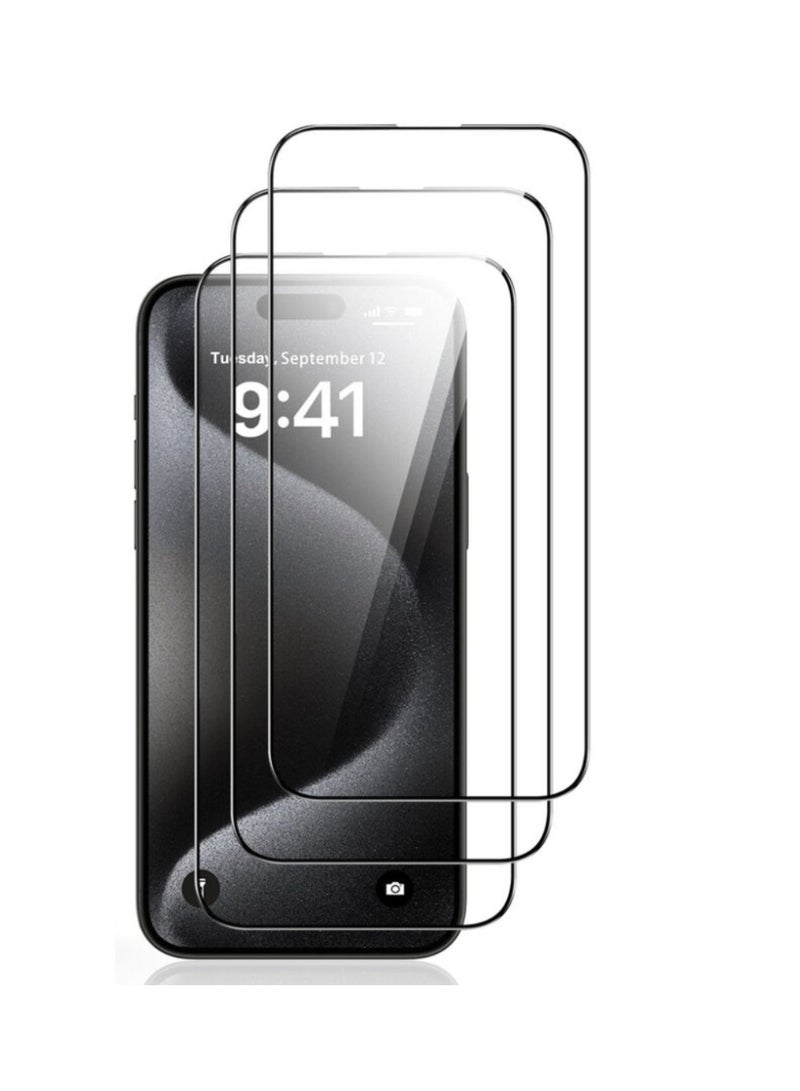 Digi Core مجموعة واقي شاشة شفاف من الزجاج المقسى لهاتف iPhone 15 Pro Max مقاس 6.7 بوصة من الزجاج المقسى المضاد للتجسس، وزجاج iPhone المقاوم للخدش بتغطية كاملة (شفاف، iPhone 15 Pro Max) - Image 1