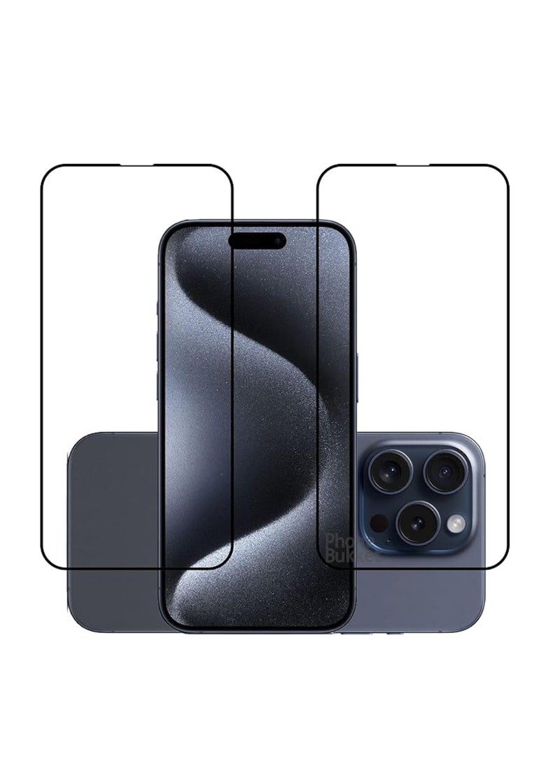 Digi Core مجموعة واقي شاشة شفاف من الزجاج المقسى لهاتف iPhone 15 Pro Max مقاس 6.7 بوصة من الزجاج المقسى المضاد للتجسس، وزجاج iPhone المقاوم للخدش بتغطية كاملة (شفاف، iPhone 15 Pro Max) - Image 2