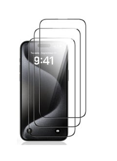 DIGI CORE iPhone Tempered Glass 3 Pack Clear Screen Protector Set For iPhone 15 Pro Max 6.7 Inch Anti-Spy Tempered-Glass, Scratch Resistant iPhone Glass Full-Coverage Glass (Clear, iPhone 15 Pro Max)  - Image 1