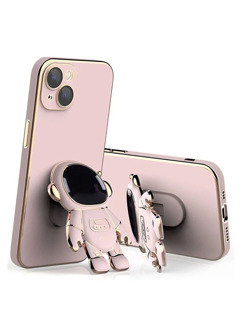 Color Fans - HOOl Astronaut Case Kickstand Cover for iPhone 13/14 Plus Plating Astronaut Protective Slim Soft Flexible TPU Bumper with Stand Function - Image 1