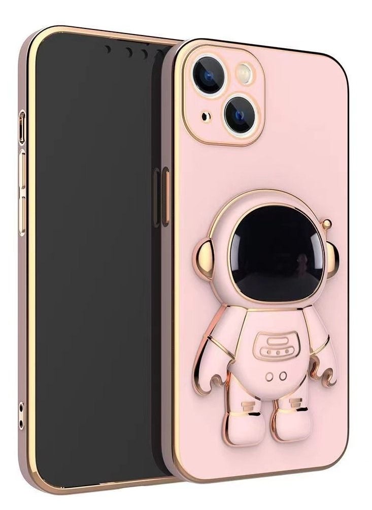 Color Fans - HOOl Astronaut Case Kickstand Cover for iPhone 13/14 Plus Plating Astronaut Protective Slim Soft Flexible TPU Bumper with Stand Function - Image 1
