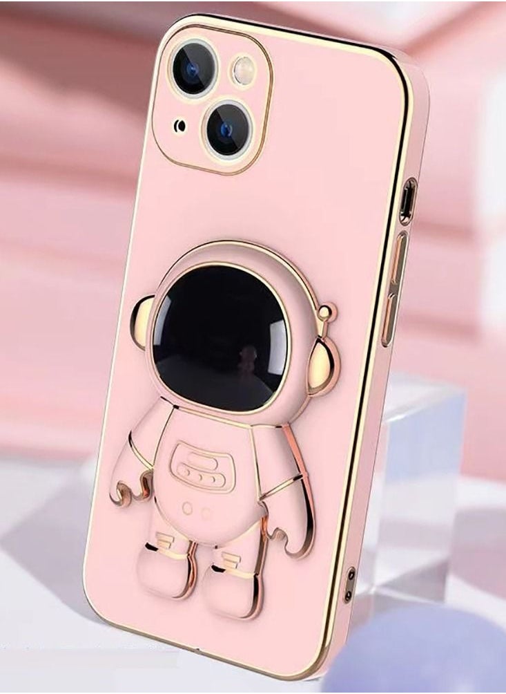 Color Fans - HOOl Astronaut Case Kickstand Cover for iPhone 13/14 Plus Plating Astronaut Protective Slim Soft Flexible TPU Bumper with Stand Function - Image 1