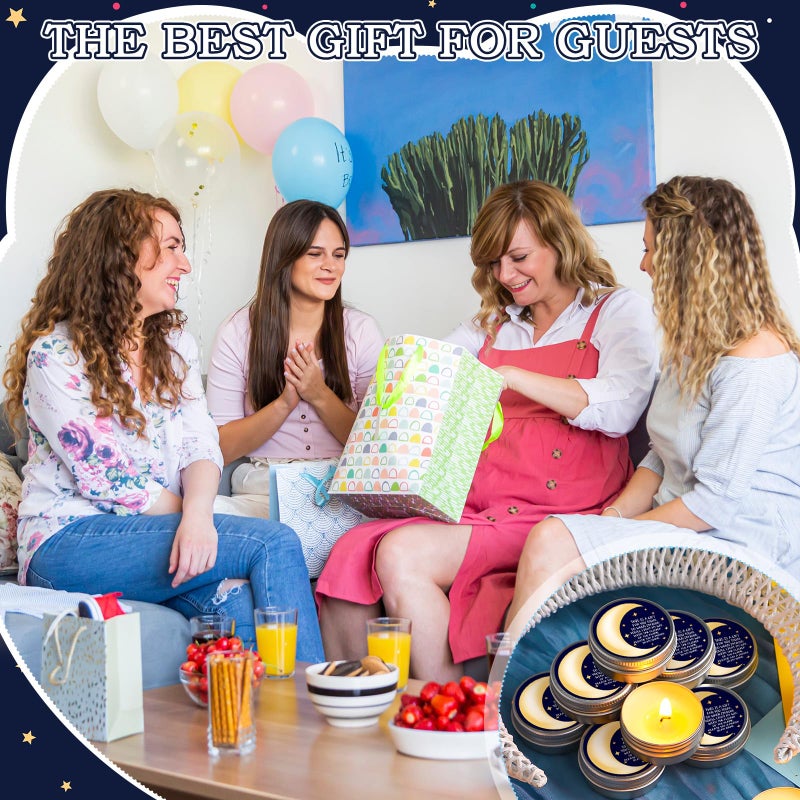 MTLEE 50 Pcs Over The Moon Baby Shower Candles Over The Moon Baby Shower Favors Gift Travel Tin Candle Aromatherapy Favors(Blue) - Image 4