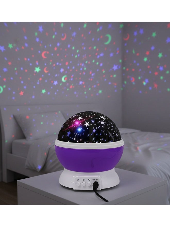 مصباح عرض نجوم السماء LED للأطفال - ضوء ليلي رومانسي متعدد الألوان بمنفذ USB، جهاز عرض نجوم المجرة لغرفة النوم، هدايا النوم وأعياد الميلاد، مصباح ليلي مزخرف - Image 1
