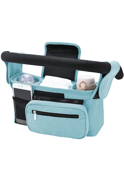 Universal Stroller Organizer with Insulated Cup Holder - Detachable Phone Bag & Shoulder Strap, Fits for Stroller Like Uppababy, Baby Jogger, Britax, BOB, Umbrella and Pet Stroller