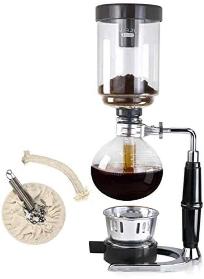 MIBRU Japanese Style Siphon Coffee Maker Tea Siphon Pot Vacuum Coffeemaker Glass Type Coffee Machine Filter 3Cup 5Cup 3 Cup  - Image 2