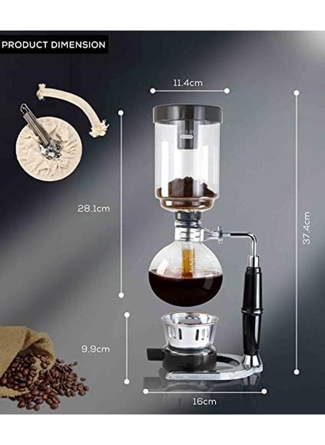 MIBRU Japanese Style Siphon Coffee Maker Tea Siphon Pot Vacuum Coffeemaker Glass Type Coffee Machine Filter 3Cup 5Cup 3 Cup  - Image 3