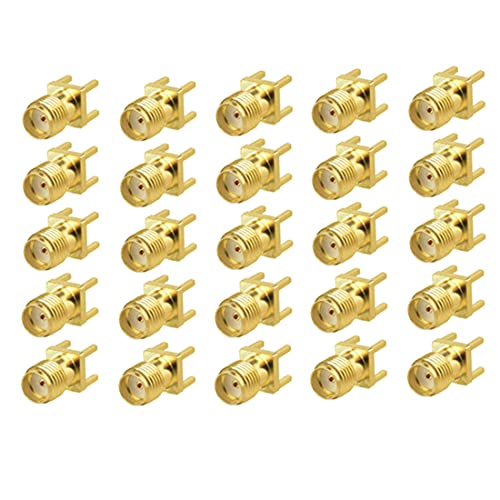 bnafes SMA Female PCB Panel Edge Mount Connector Straight Solder RF Coaxial Adapter 25PCS - Image 1