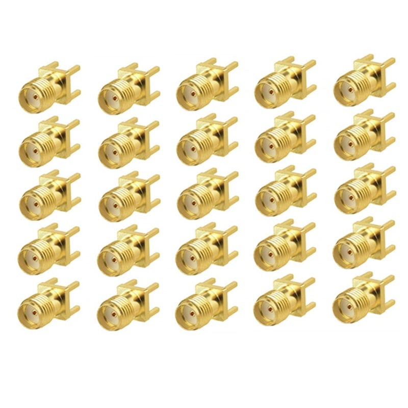 bnafes SMA Female PCB Panel Edge Mount Connector Straight Solder RF Coaxial Adapter 25PCS - Image 2