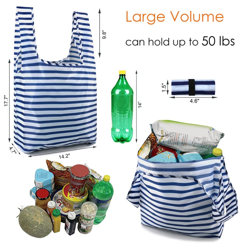 BeeGreen Reusable Foldable Shopping Totes with Handles,12 Pack Heavy Duty Polyester Fabric Geometry Grocery Bags, Large Fashion Reusable Bags for Travel & Groceries, Washable Clothâ€‹ Bag Bulk - Image 3