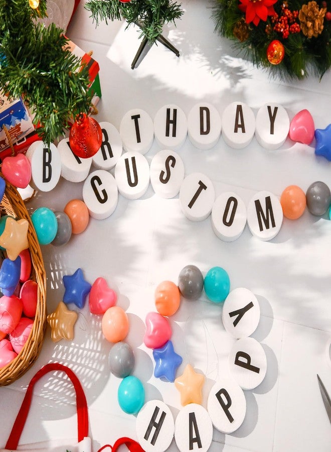 Gogoso Giant Friendship Bracelet Banner for DIY Customizable Birthday Garland with Foam Circles & Plastic Balls for My Birthday Era Singer Celebration (Macaron) - Image 2