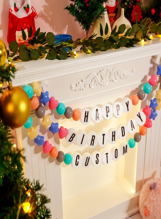 Gogoso Giant Friendship Bracelet Banner for DIY Customizable Birthday Garland with Foam Circles & Plastic Balls for My Birthday Era Singer Celebration (Macaron) - Image 4