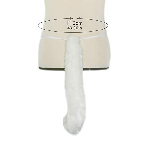 Song Qing Party Cosplay Costume Cat Fox Ears Faux Fur Hair Hoop Headband + Tail Set - Image 3