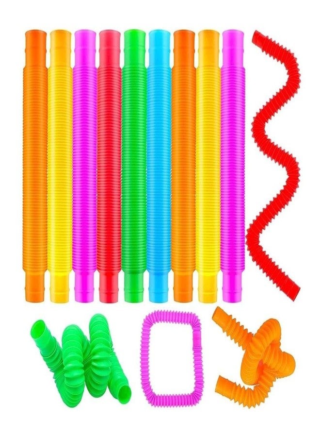 GoldiMec Stretchable Pipes | Bendable Finger Toy for Toddlers | Decompression Anxiety Stress Relief Toy | Flexible Poptube Toy for Kids & Adults (Flexible Pop Ring Pack of 12) - Image 2