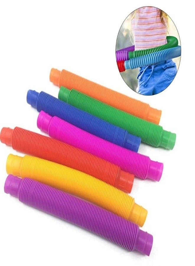 GoldiMec Stretchable Pipes | Bendable Finger Toy for Toddlers | Decompression Anxiety Stress Relief Toy | Flexible Poptube Toy for Kids & Adults (Flexible Pop Ring Pack of 12) - Image 3