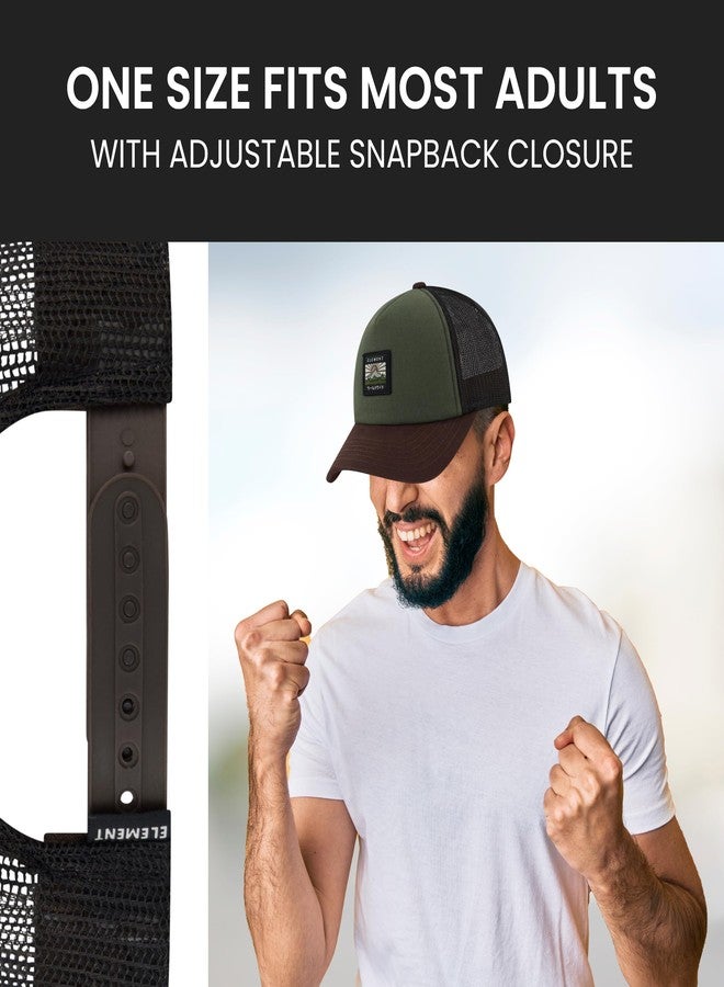 Element Trucker Hat, Adult Baseball Cap with Curved Brim, Dark Olive, One Size - Image 4