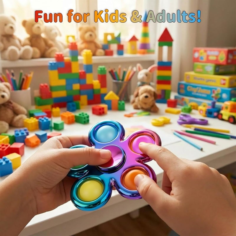 FIGROL 3 Pack Pop Fidget Spinners for Party Favors｜Hand Fidget Bulk Toys for Classroom Return Prizes｜Sensory Fidget Toys for Teens Boys Girls｜Easter Basket Stuffers Brithday Gifts Prizes - Image 2