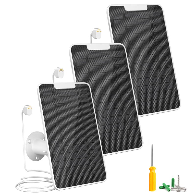 fohoa Premium Solar Panel for Google Nest Camera 5W Camera Solar Panel Power for Google Nest Cam Outdoor Indoor Battery Version Special Made for Google Nest Cam IP65 Waterproof w 13ft Cable 3 Pack - Image 2