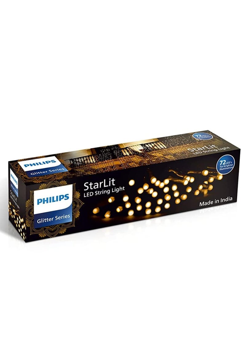 Philips - PHILIPS Starlit 12 Meter 72 LEDs String Light for Decoration Festival LED String Light for Diwali Christmas and Home Decoration Amber Pack of 3 - Image 1