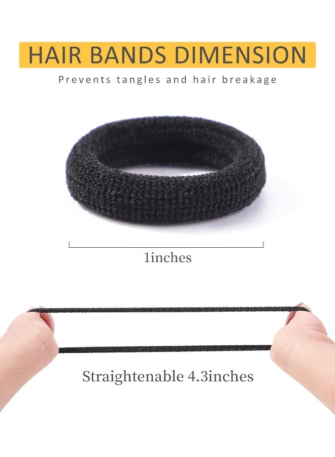 Jollybows 300pcs Baby Hair Ties Girls Elastic Hair Accessories Small Nylon Hair Bands for Toddler Infant Ponytail Holders 1" Mini Kids Hairband - Dark Colors Set - Image 2