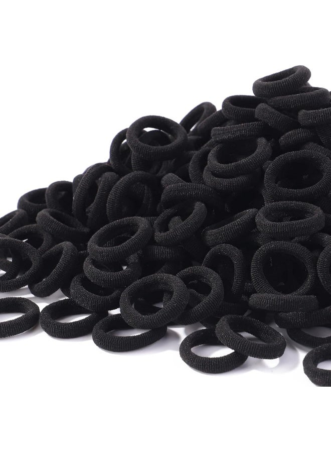 Jollybows 300pcs Baby Hair Ties Girls Elastic Hair Accessories Small Nylon Hair Bands for Toddler Infant Ponytail Holders 1" Mini Kids Hairband - Dark Colors Set - Image 1