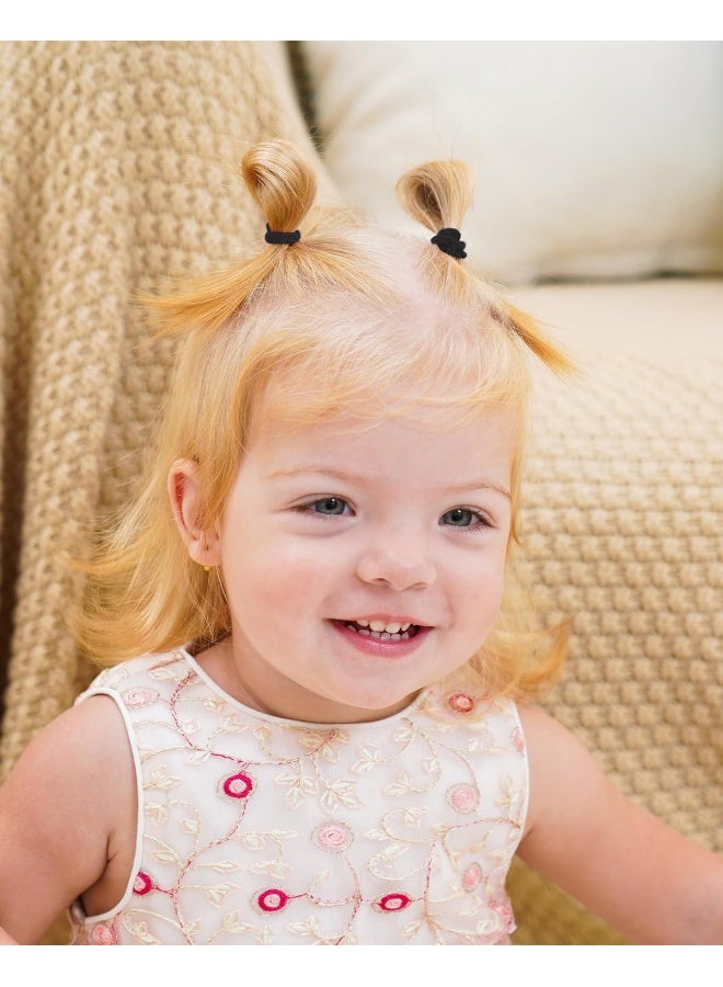 Jollybows 300pcs Baby Hair Ties Girls Elastic Hair Accessories Small Nylon Hair Bands for Toddler Infant Ponytail Holders 1" Mini Kids Hairband - Dark Colors Set - Image 5