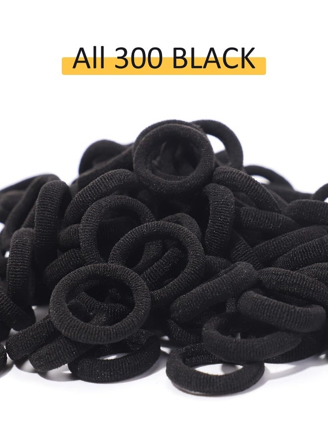 Jollybows 300pcs Baby Hair Ties Girls Elastic Hair Accessories Small Nylon Hair Bands for Toddler Infant Ponytail Holders 1" Mini Kids Hairband - Dark Colors Set - Image 4
