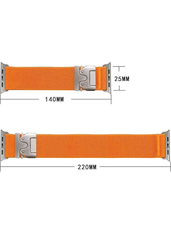 Dado Nylon Band Compatible With Watch Series 10 Ultra 2 9 8 Ultra 8 7 6 Se Elastic Nylon Strap With Double Button Clasp - Image 3