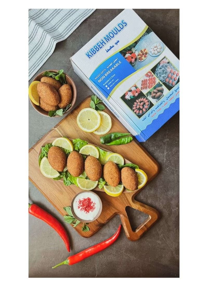 فجالرافن صانع الكبة، قالب كرات اللحم، قالب صانع الكبة، أداة ضغط يدوية بلاستيكية، أدوات المطبخ لصنع الكبة المقلية (9 قطع) - Image 4