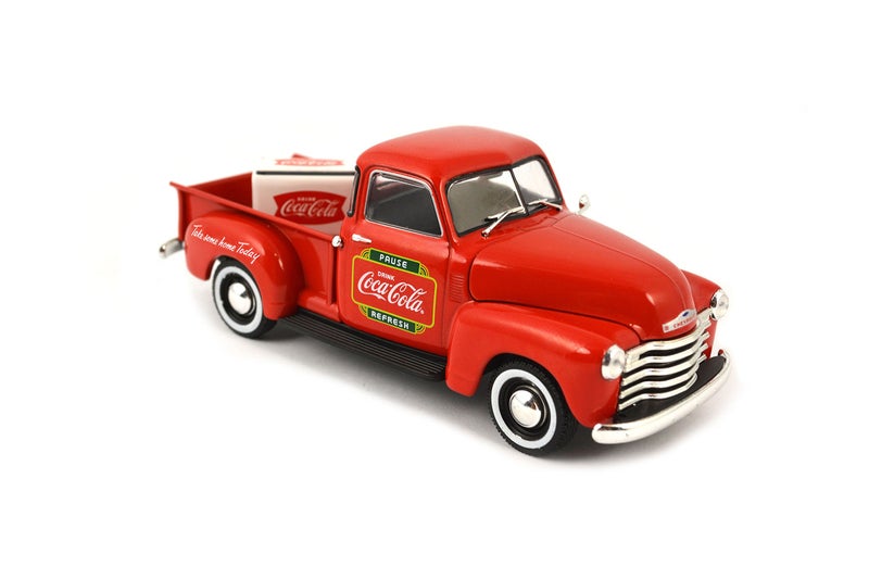 Coca-Cola 1/43 1953 Chevy Pickup with Metal Cooler, Collectible - Image 2