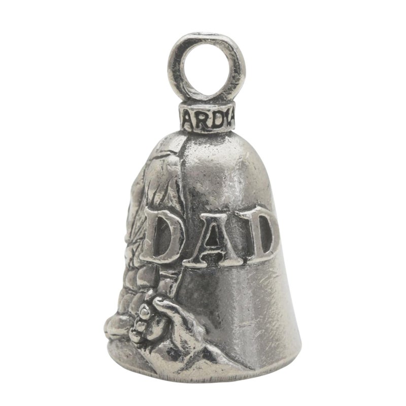 Guardian Bell Dad Good Luck Bell wKeyring  Black Velvet Gift Bag  Motorcycle Bell  LeadFree Pewter  Good Luck Gift to Friends  Family  Bike Bell  Made in USA