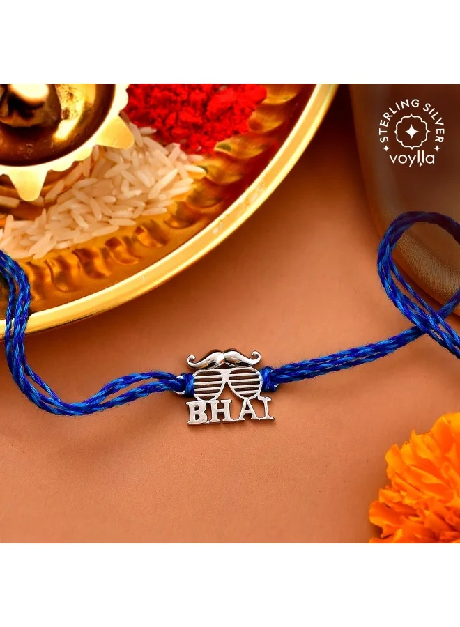 VOYLLA 925 Sterling Silver Precious Bhai Thread Rakhi