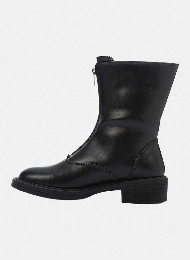 XO Style Leather Ankle Boot - Black 3CM - Image 4