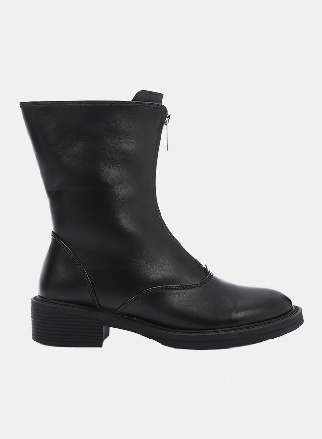 XO Style Leather Ankle Boot - Black 3CM - Image 2