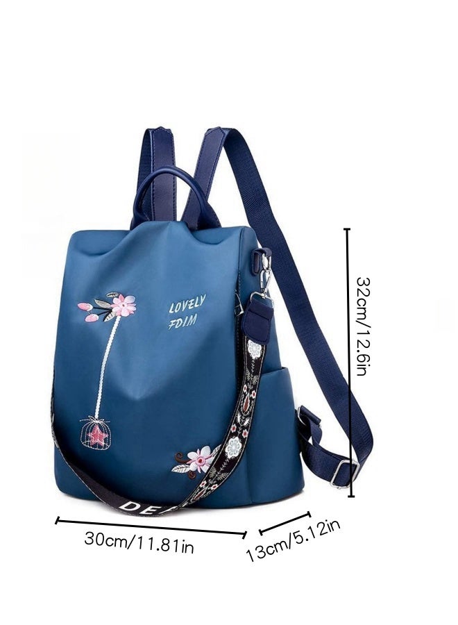 حقيبة ظهر نسائية مضادة للسرقة، حقيبة مدرسية من النايلون ذات سعة كبيرة للسيدات، حقيبة ظهر حقيبة كتب، حقيبة كتف، للفتيات وطلاب الجامعات، حقيبة يد مقاومة للماء وحقيبة جانبية للتسوق في الحرم الجامعي - Image 5