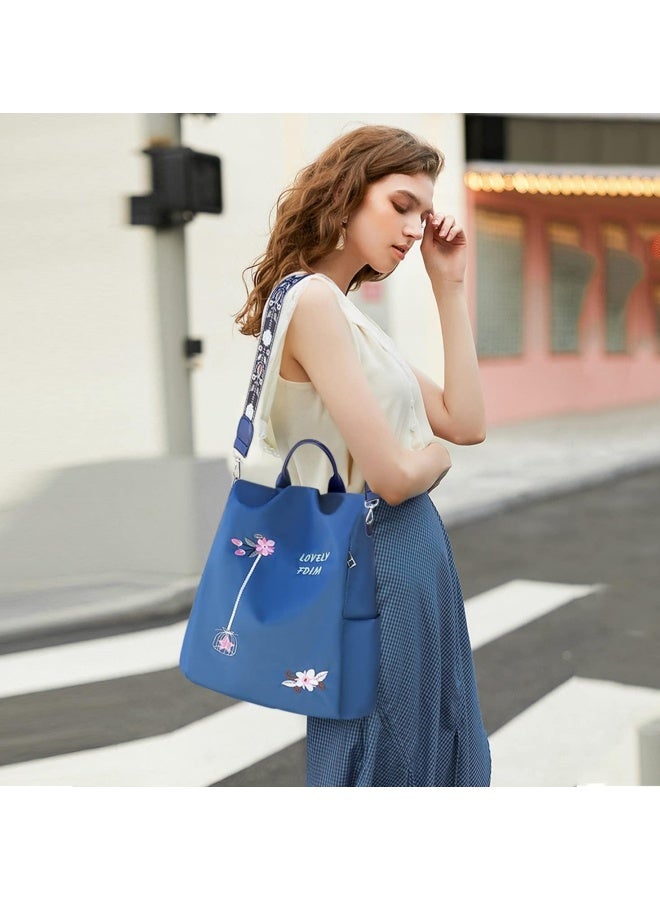 حقيبة ظهر نسائية مضادة للسرقة، حقيبة مدرسية من النايلون ذات سعة كبيرة للسيدات، حقيبة ظهر حقيبة كتب، حقيبة كتف، للفتيات وطلاب الجامعات، حقيبة يد مقاومة للماء وحقيبة جانبية للتسوق في الحرم الجامعي - Image 2