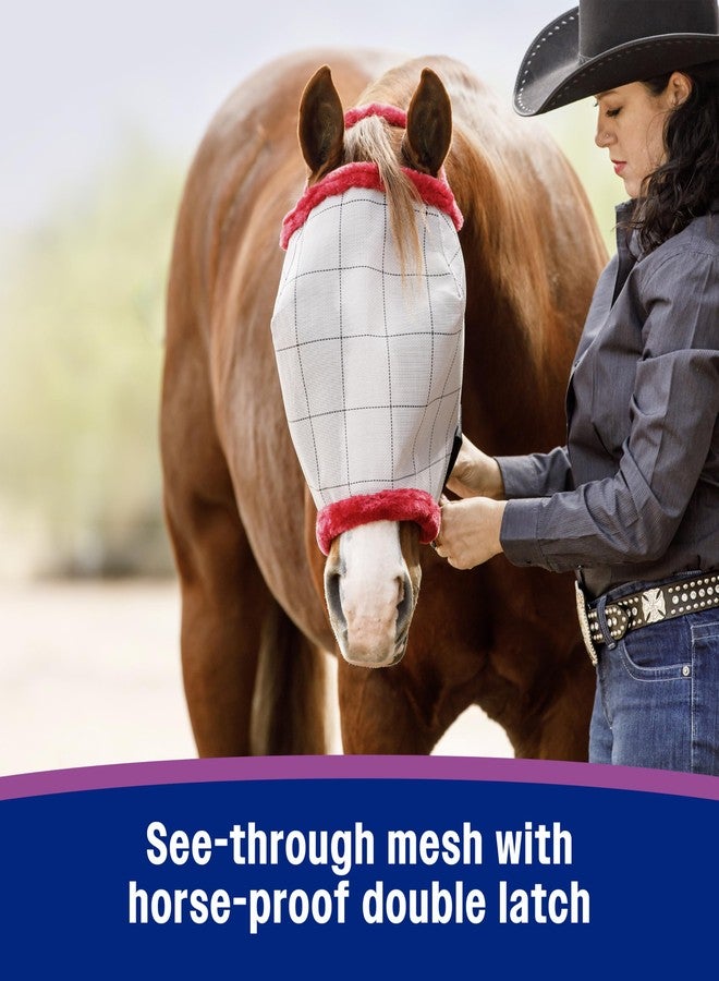 Farnam SuperMask II horse fly mask without ears, extended coverage, protects eyes from insects and debris, adjustable throat latch, Yearling size - Image 3