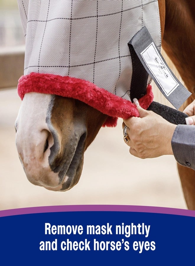 Farnam SuperMask II horse fly mask without ears, extended coverage, protects eyes from insects and debris, adjustable throat latch, Yearling size - Image 5