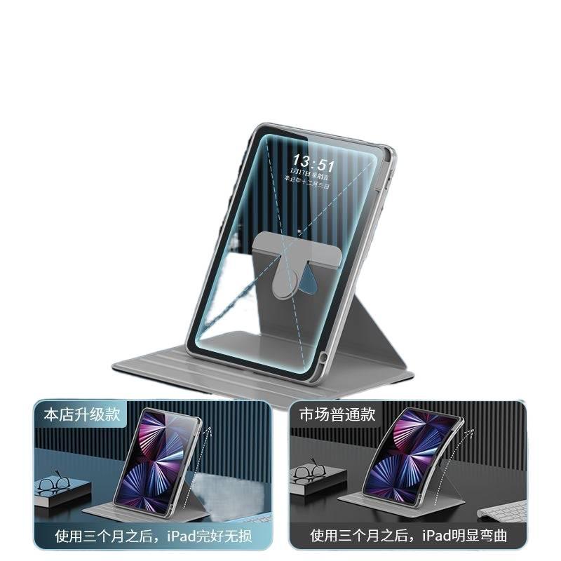 حافظة آيباد دوارة متوافقة باللون بنفسجي مع iPad 10th Gen / iPad 10.2 مع حامل قلم للاستخدام الخارجي سهل الحمل للتخزين العملي - Image 4