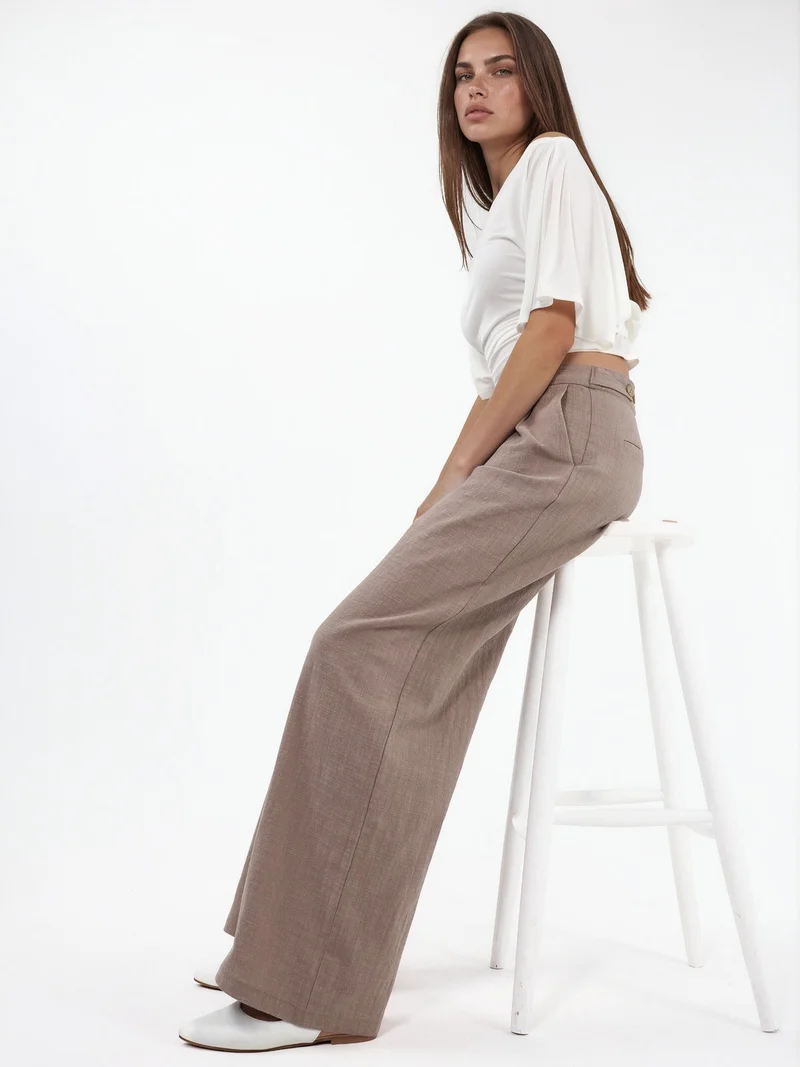 هيكاب High Waist Wide Leg Palazzo Pants