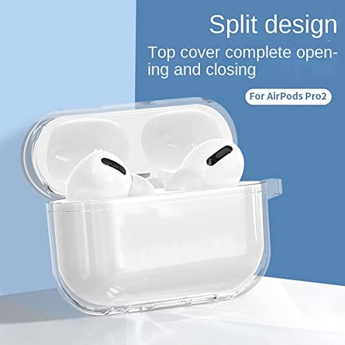 KACA Silicone Soft Case Cover with Keychain for Airpods Pro 2 Case (2023/2022), AirPods Pro 2nd Generation Cover (Transparent) - Image 3